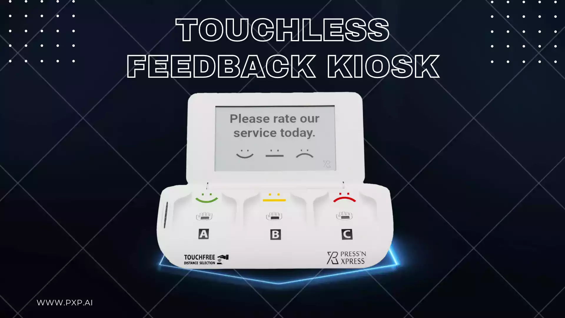 Press'nXPress Touchless Smiley Feedback Kiosk for Airports
